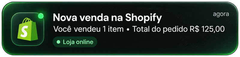 Nova venda na Shopify
